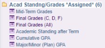 Academic Standing/Grades *Assigned* folder