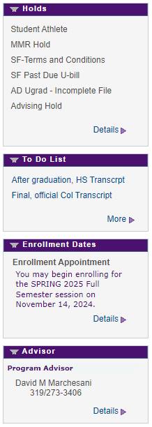 Student Center Information