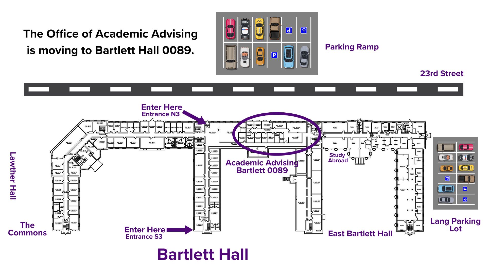 Office of Academic Advising Bartlett Hall Location Spring 2025