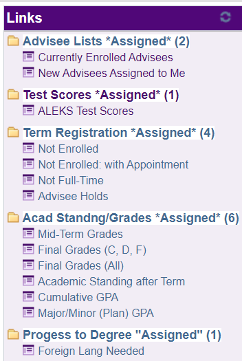 Advisor Workspace Links to Queries